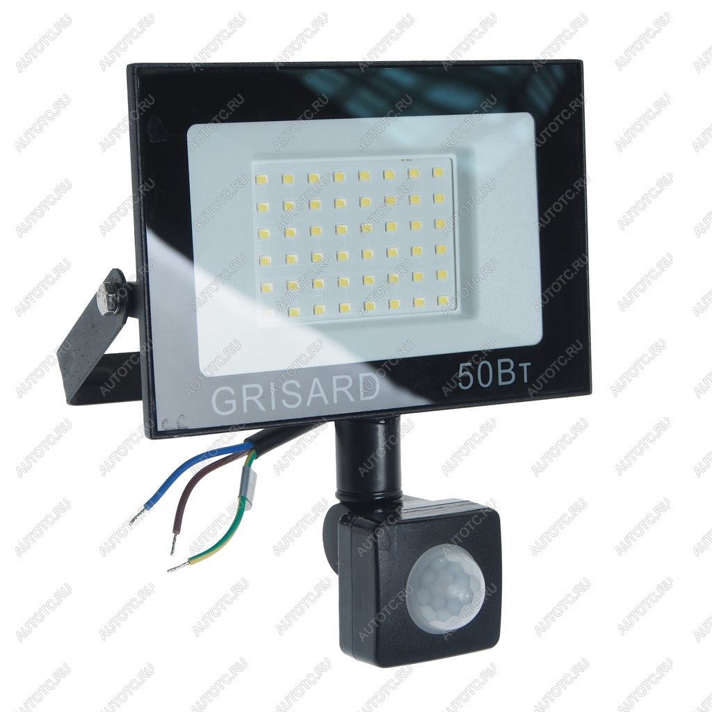 1 169 р. Светильник светодиодный 220V 50W 6500K с датчиком движения черный GRISARD ELECTRIC GRISARD ELECTRIC gre-004-0016 GRISARD ELECTRIC gre-004-0016  с доставкой в г. Керчь