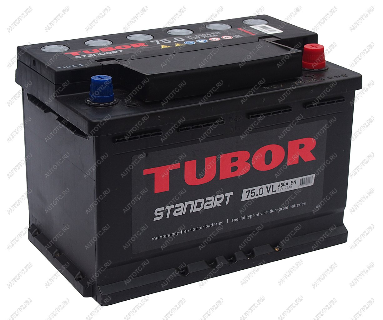 10 999 р. Аккумулятор TUBOR Standart 75Ач обратная полярность TUBOR 6ст75(0)  с доставкой в г. Керчь