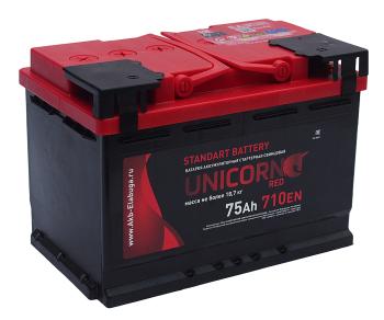 Аккумулятор UNICORN Red EFB 75Ач обратная полярность UNICORN 6ст75(0)