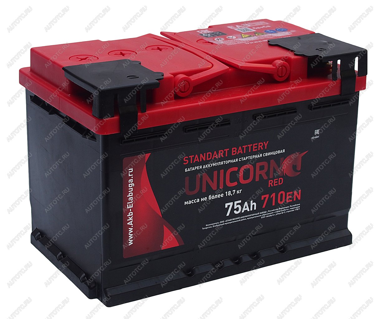 10 199 р. Аккумулятор UNICORN Red EFB 75Ач обратная полярность UNICORN 6ст75(0)  с доставкой в г. Керчь