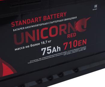 10 199 р. Аккумулятор UNICORN Red EFB 75Ач обратная полярность UNICORN 6ст75(0)  с доставкой в г. Керчь. Увеличить фотографию 4