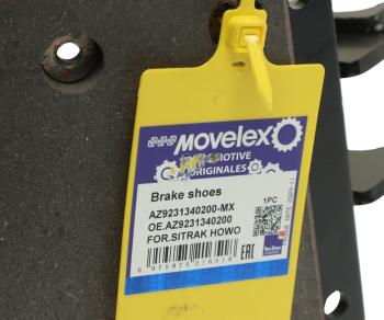 4 399 р. Колодки тормозные SITRAK HOWO задние с накладками (1шт.) MOVELEX MOVELEX az9231340200-mx  с доставкой в г. Керчь. Увеличить фотографию 5