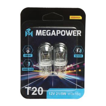 174 р. Лампа 12V W215W W3x16q блистер (2шт.) Standart MEGAPOWER MEGAPOWER 370-33-073  с доставкой в г. Керчь. Увеличить фотографию 1