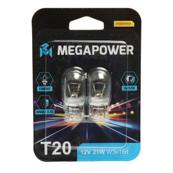 167 р. Лампа 12V W21W W3x16d блистер (2шт.) Standart MEGAPOWER MEGAPOWER 370-33-074  с доставкой в г. Керчь. Увеличить фотографию 1