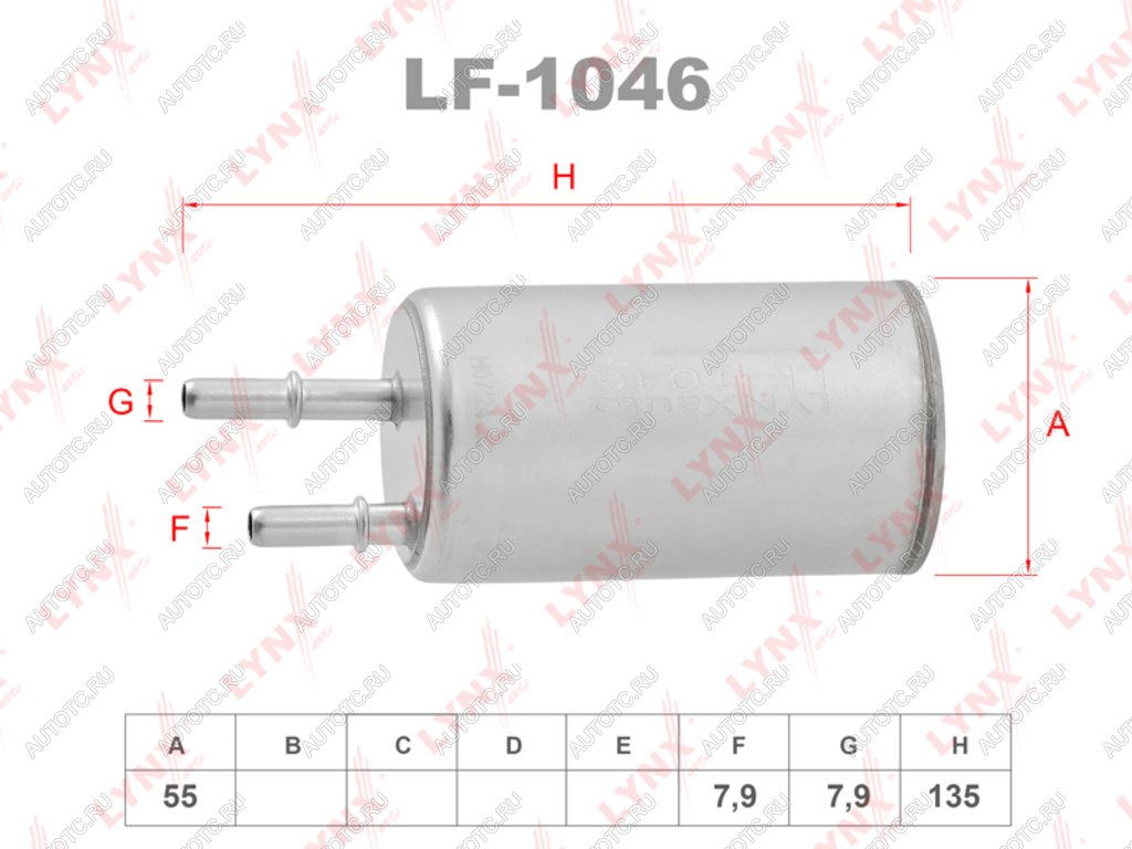 1 579 р. Фильтр топливный VOLVO S60,S80 LYNX LYNX lf1046  с доставкой в г. Керчь