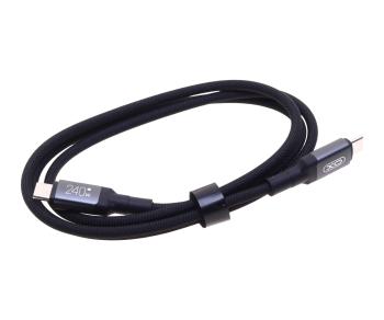 649 р. Кабель USB Type C-USB Type C 1м XO XO nb-q264a black  с доставкой в г. Керчь. Увеличить фотографию 1