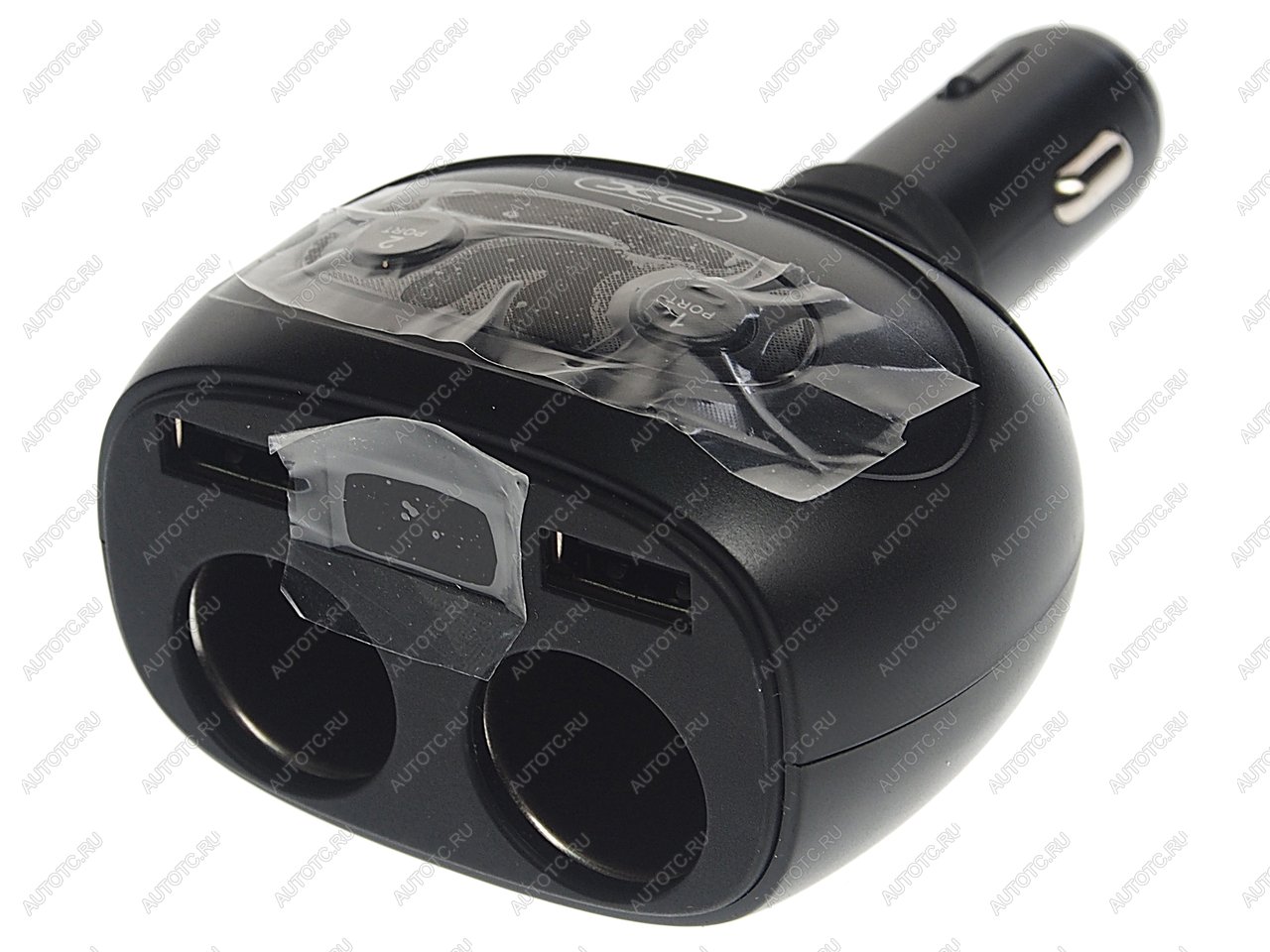1 079 р. Разветвитель прикуривателя 2-х гнездовой 12V 2USB черный XO XO cc41 black  с доставкой в г. Керчь