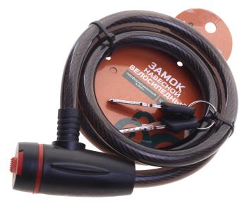 Замок велосипедный 1000х12мм трос черный LOCKLAND LOCKLAND z-9293