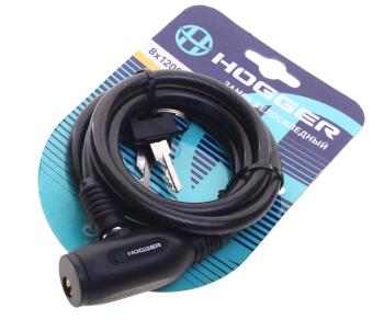Замок велосипедный 1200х8 трос черный HOGGER HOGGER hg102.103