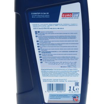 1 429 р. Масло моторное CLEANTEC C4 5W30 синт.1л EUROLUB EUROLUB 220001  с доставкой в г. Керчь. Увеличить фотографию 3