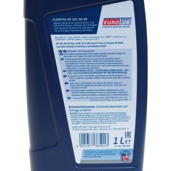 1 399 р. Масло моторное CLEANTEC DXS SPGF-6A 5W30 синт.1л EUROLUB EUROLUB 385001  с доставкой в г. Керчь. Увеличить фотографию 3
