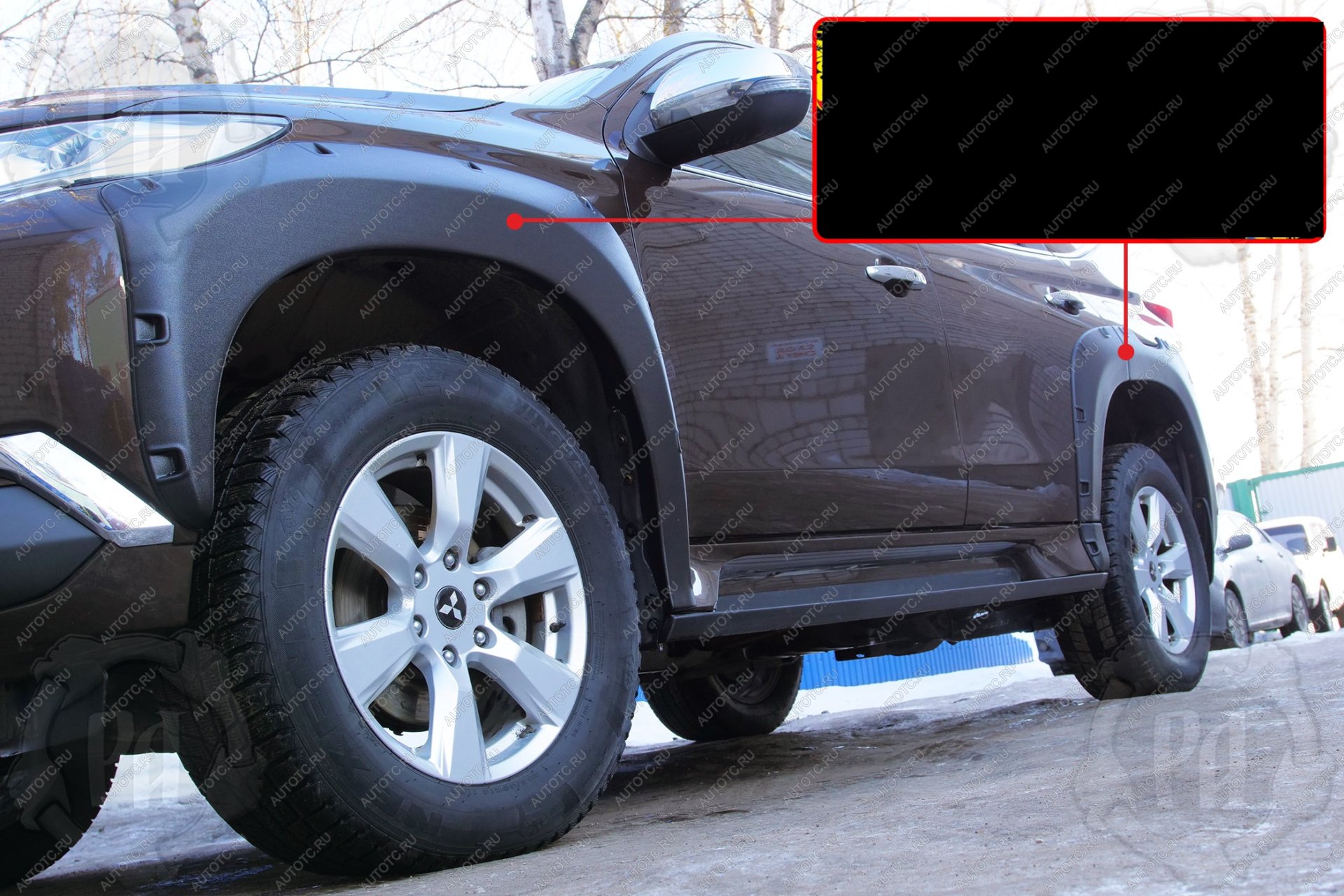 12 969 р. Расширители колесных арок передний левый Русская Артель  Mitsubishi Pajero Sport  QE (2015-2021) дорестайлинг (шагрень)  с доставкой в г. Керчь