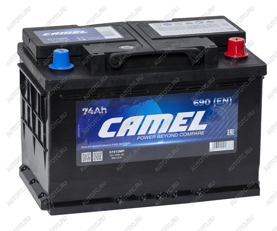 9 599 р. Аккумулятор CAMEL 74Ач обратная полярность CAMEL 6ст74(0) l3  с доставкой в г. Керчь