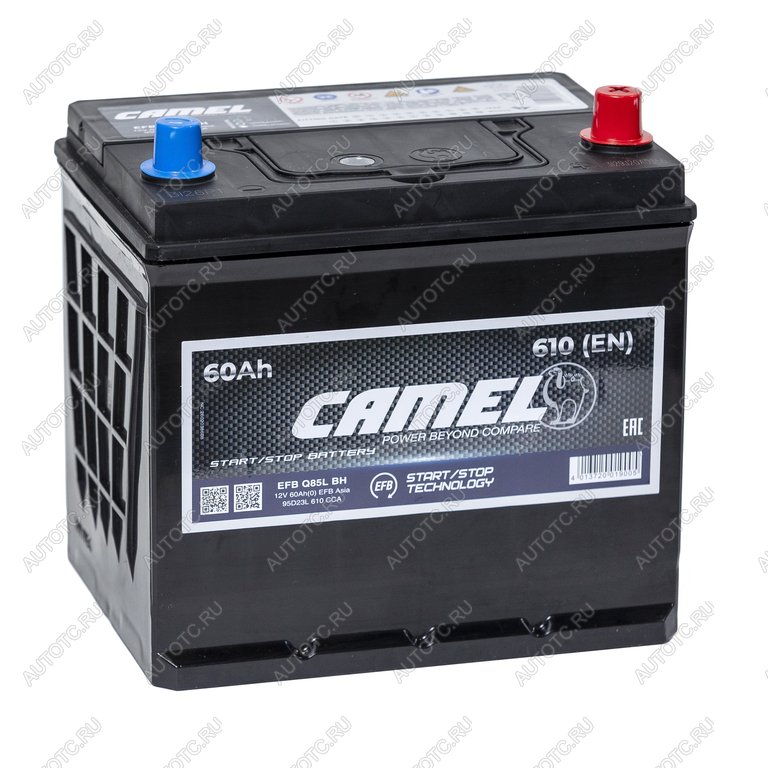 10 749 р. Аккумулятор CAMEL EFB Asia 60Ач обратная полярность CAMEL 6ст60(0) d23l q85l  с доставкой в г. Керчь