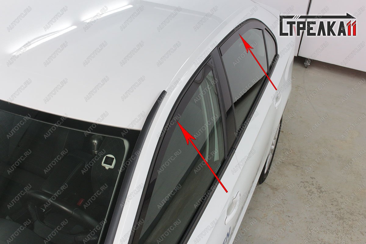 4 699 р. Дефлекторы окон 2D Стрелка11 Volkswagen Polo 5 хэтчбек дорестайлинг (2009-2015) (черные)  с доставкой в г. Керчь