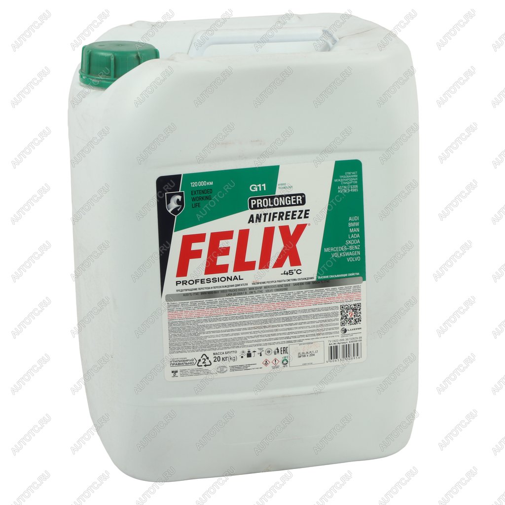 4 199 р. Антифриз зеленый -40C 20кг G11 Prolonger HOAT FELIX  с доставкой в г. Керчь