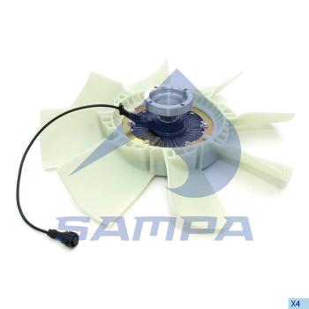 Вискомуфта VOLVO FM12 (98-) привода вентилятора (с крыльчаткой) SAMPA