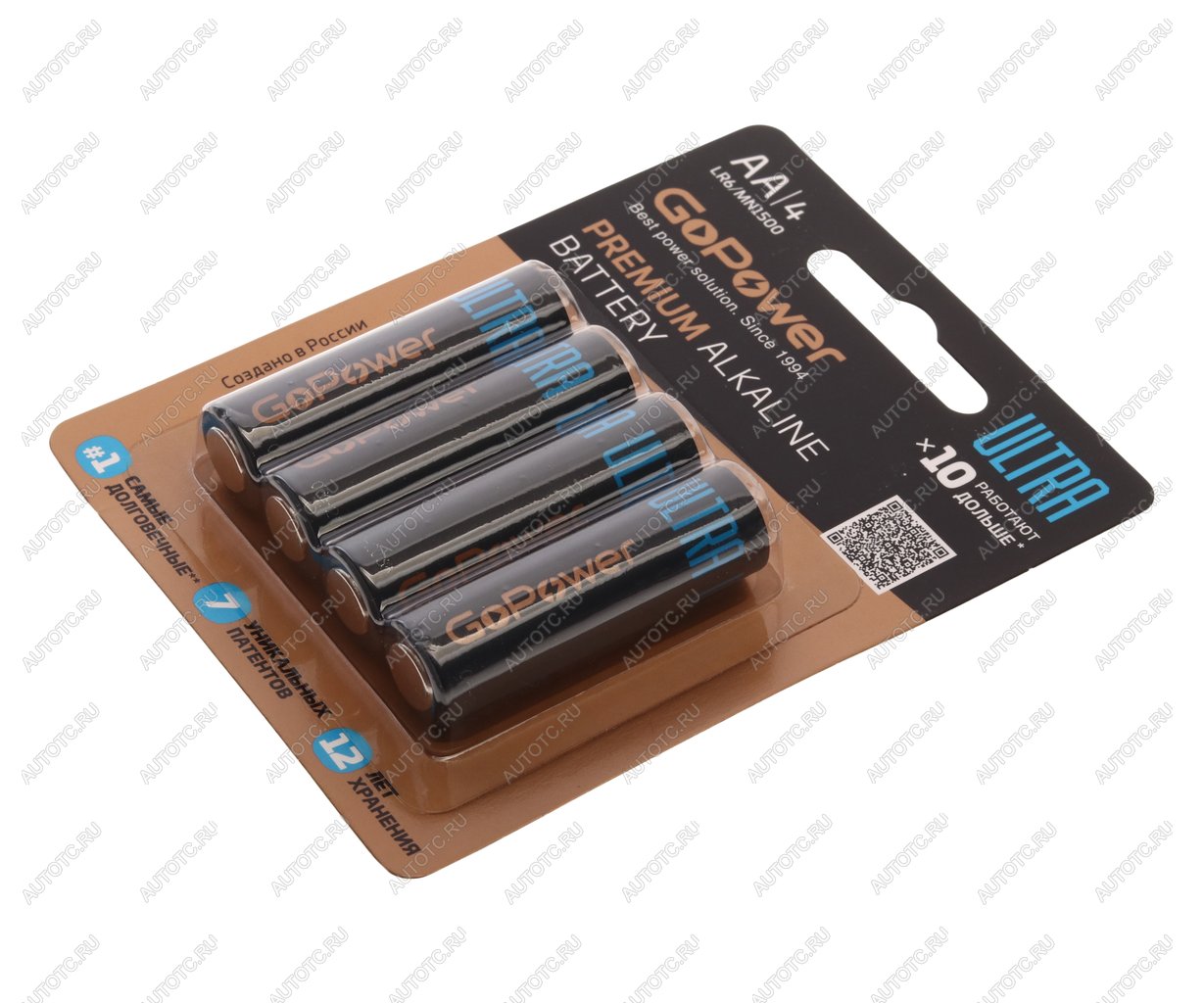 215 р. Батарейка AA LR6 1.5V блистер 4шт. Alkaline Ultra GOPOWER  с доставкой в г. Керчь