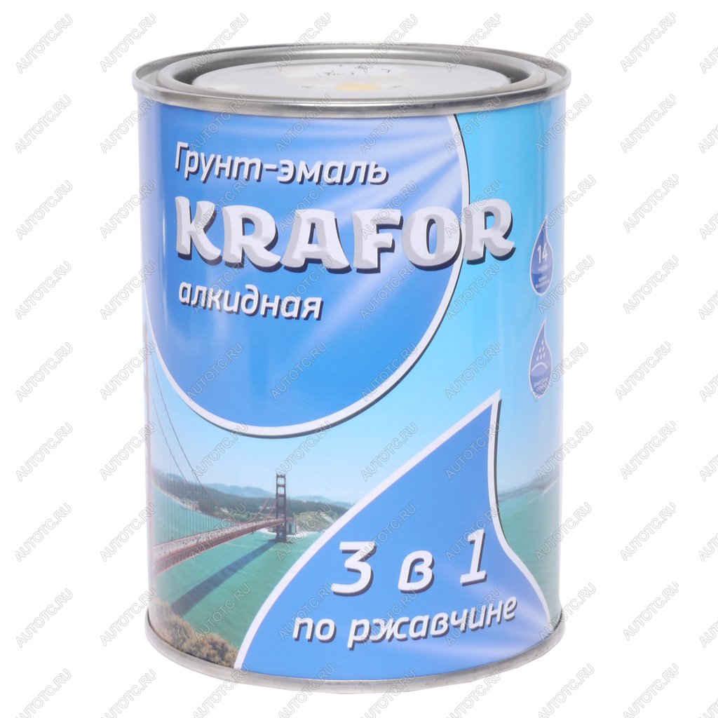 589 р. Грунт-эмаль по ржавчине желтый 1л KRAFOR  с доставкой в г. Керчь