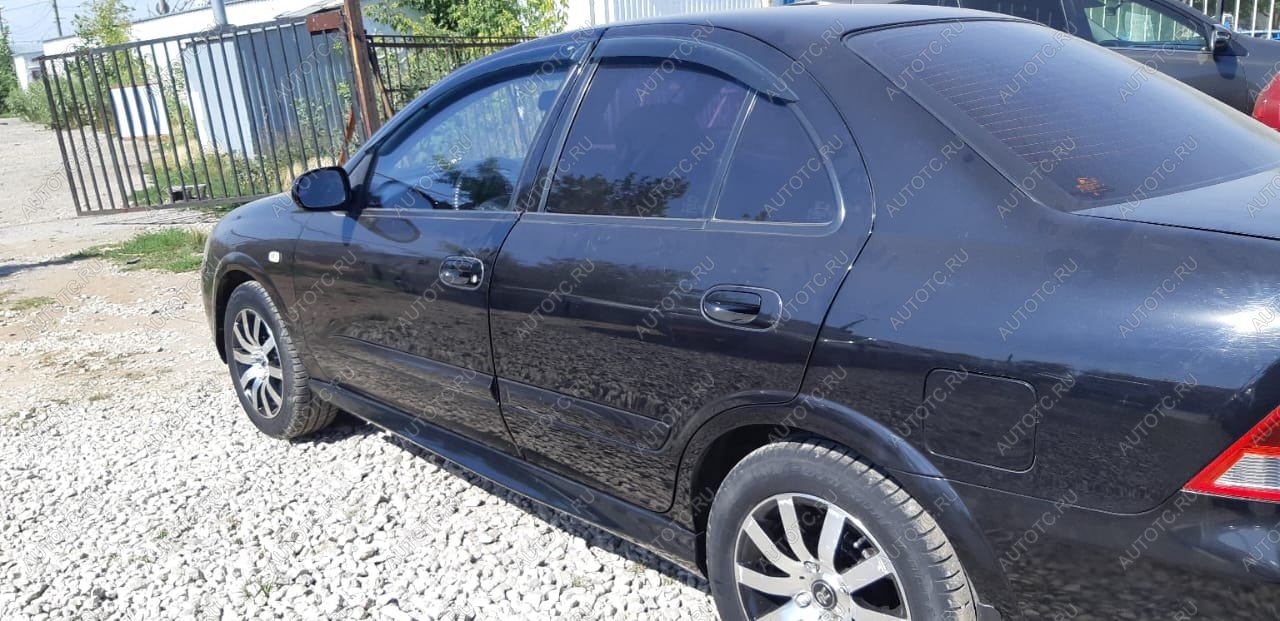 3 499 р. Пластиковые накладки порогов Фанат Тюнинг  Nissan Almera Classic  седан (2006-2013) B10 (неокрашенные (глянец под окраску))  с доставкой в г. Керчь
