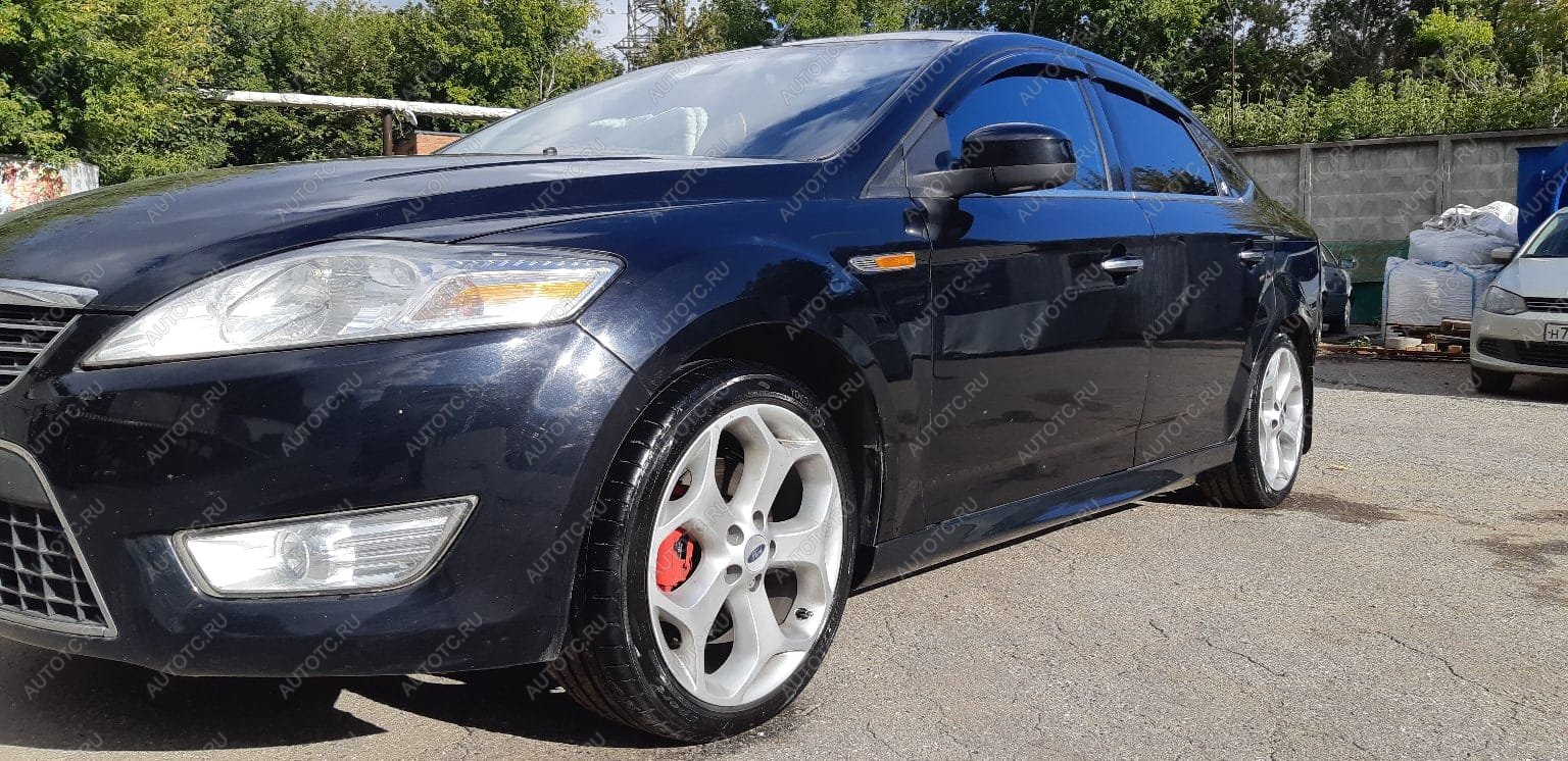 3 499 р. Пластиковые накладки порогов Фанат Тюнинг  Ford Mondeo (2007-2014) Mk4,BD дорестайлинг, седан, Mk4,DG дорестайлинг, универсал, Mk4,BD рестайлинг, седан, Mk4,DG рестайлинг, универсал (неокрашенные (глянец под окраску))  с доставкой в г. Керчь