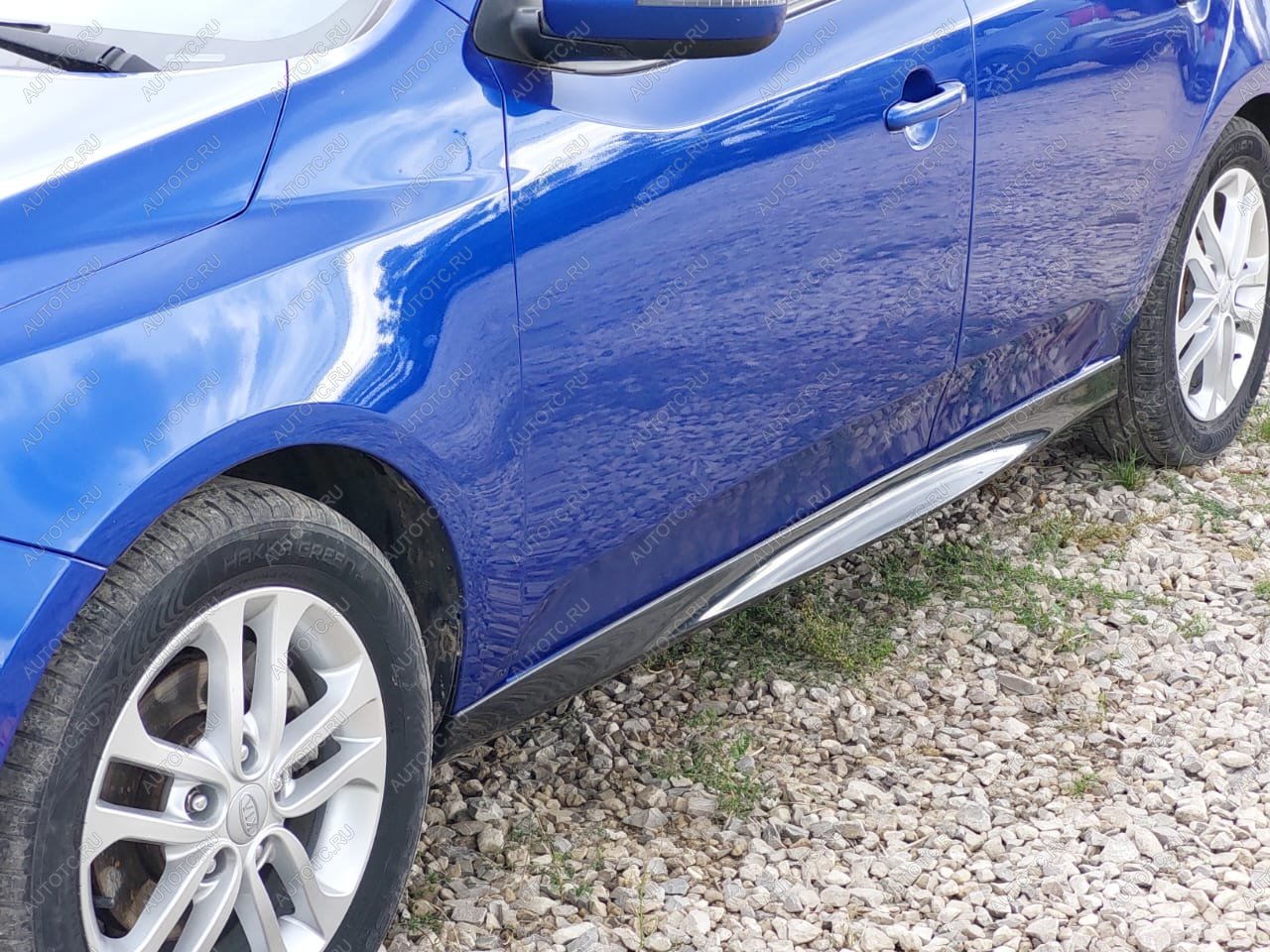 3 499 р. Пластиковые накладки порогов Фанат Тюнинг  KIA Cerato  2 TD (2008-2013) седан (неокрашенные)  с доставкой в г. Керчь