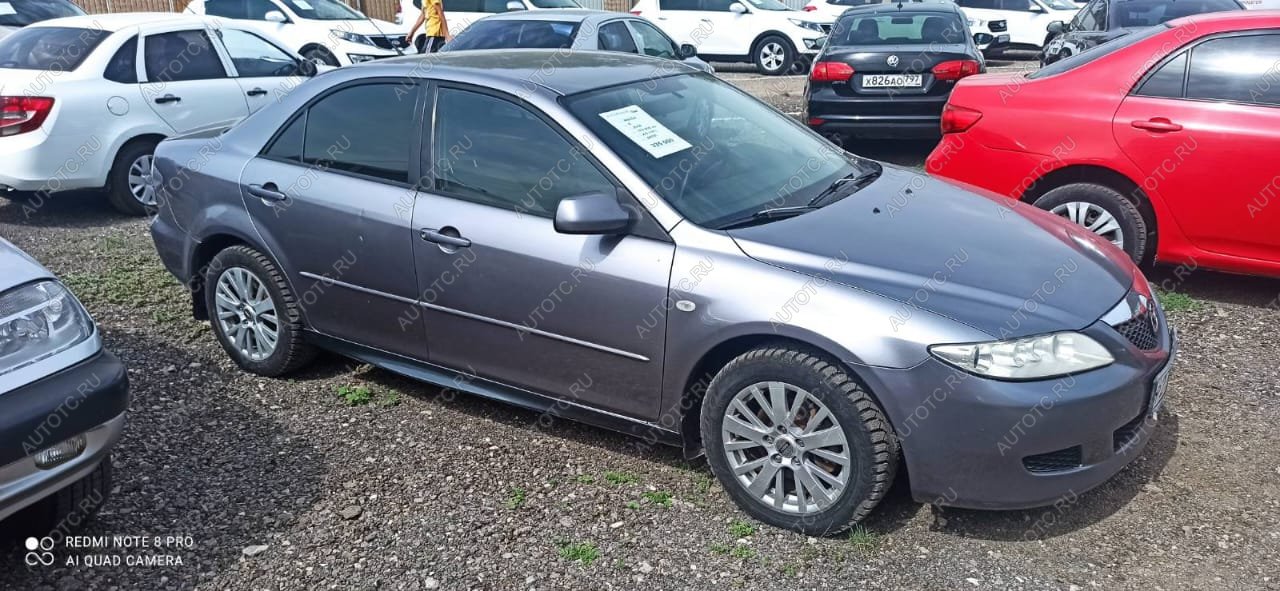 3 399 р. Пластиковые накладки порогов Фанат Тюнинг  Mazda 6 ( GG,  GG, GY) (2002-2008) лифтбэк дорестайлинг, седан дорестайлинг, универсал дорестайлинг, лифтбэк рестайлинг, седан рестайлинг, универсал рестайлинг (неокрашенные (глянец под окраску))  с доставкой в г. Керчь