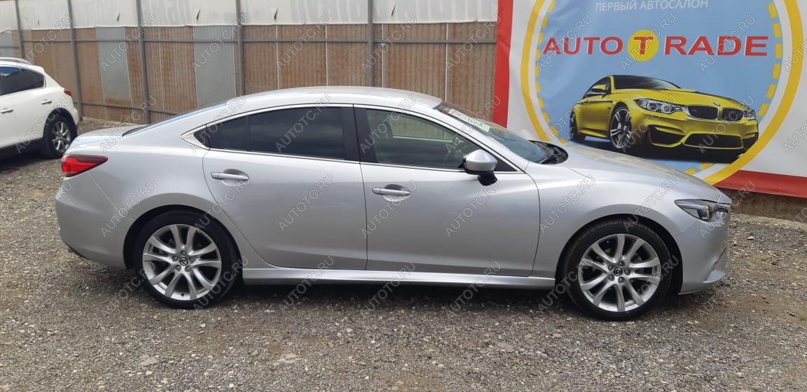 3 499 р. Пластиковые накладки порогов Фанат Тюнинг  Mazda 6  GJ (2015-2018) 1 рестайлинг универсал, 1-ый рестайлинг седан (неокрашенные (глянец под окраску))  с доставкой в г. Керчь
