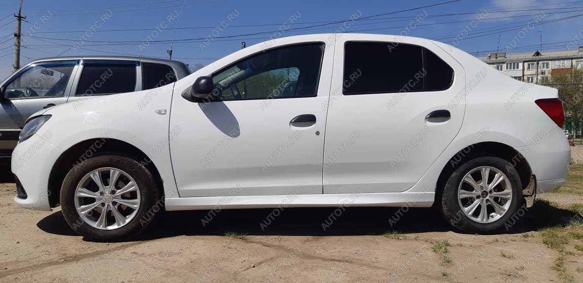 3 499 р. Пластиковые накладки порогов Фанат Тюнинг  Renault Logan ( 1,  2) (2004-2025) дорестайлинг, рестайлинг, дорестайлинг, рестайлинг (неокрашенные (глянец под окраску))  с доставкой в г. Керчь