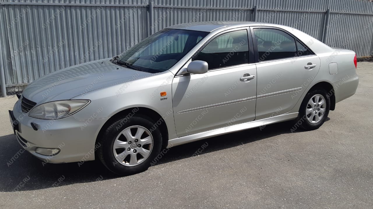 3 499 р. Пластиковые накладки порогов Фанат Тюнинг  Toyota Camry  XV30 (2001-2006) дорестайлинг, рестайлинг (неокрашенные (глянец под окраску))  с доставкой в г. Керчь