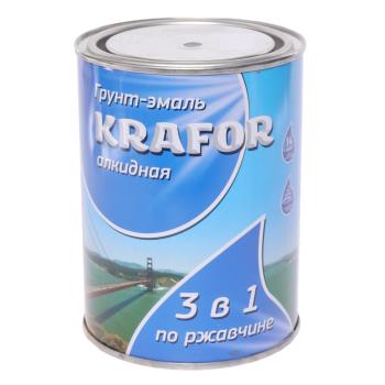 Грунт-эмаль по ржавчине черный 1л KRAFOR