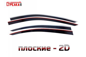 Дефлекторы окон 2D Стрелка11 GENESIS G70  IK (2017-2021) седан дорестайлинг (с хром накладками)