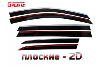 Дефлекторы окон 2D Стрелка11 Nissan Pathfinder  R52 (2012-2017) дорестайлинг (черные с хром накладками)