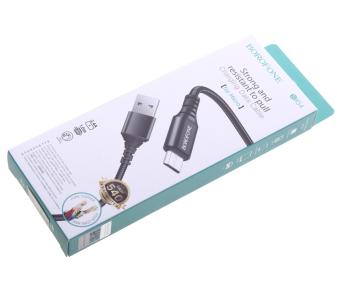 92 р. Кабель micro USB 1м черный BOROFONE  с доставкой в г. Керчь. Увеличить фотографию 2