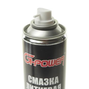 399 р. Смазка литиевая белая грязеотталкивающая 400мл аэрозоль с PTFE G-POWER  с доставкой в г. Керчь. Увеличить фотографию 2