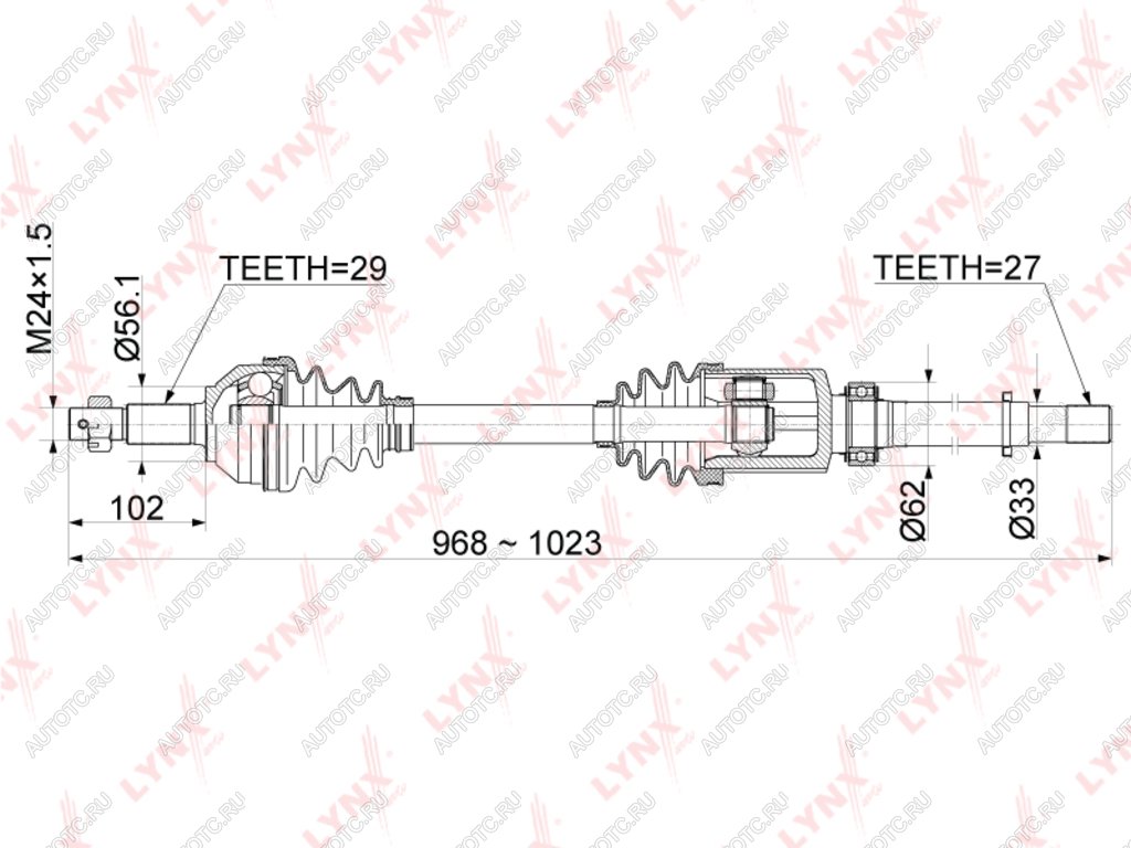 10 249 р. Вал привода NISSAN X-Trail передний правый LYNX  с доставкой в г. Керчь