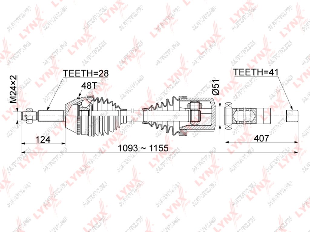 14 599 р. ШРУС наружный FORD Tansit (07-) правый комплект LYNX  с доставкой в г. Керчь