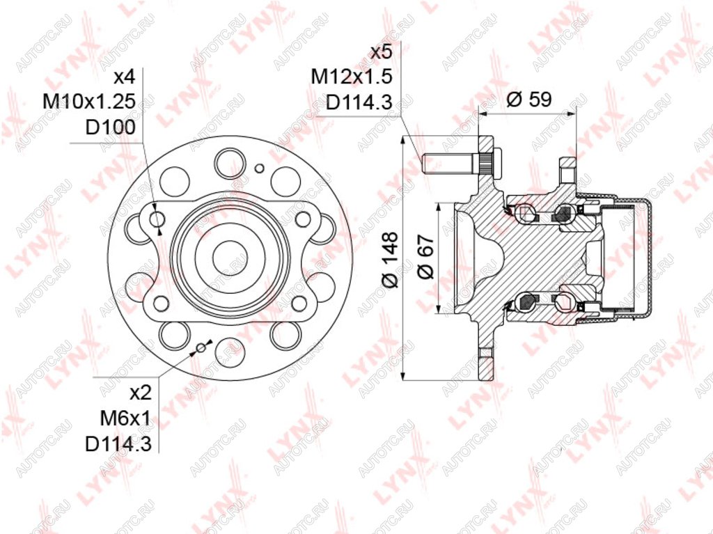 7 749 р. Ступица HYUNDAI ix35 (10-) KIA Sportage (10-) задняя LYNX  с доставкой в г. Керчь