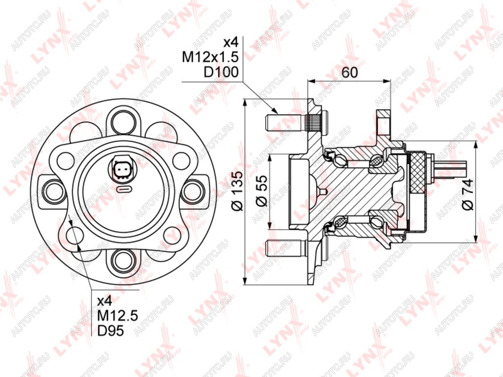 7 799 р. Ступица TOYOTA Yaris (05-) задняя с подшипником LYNX  с доставкой в г. Керчь