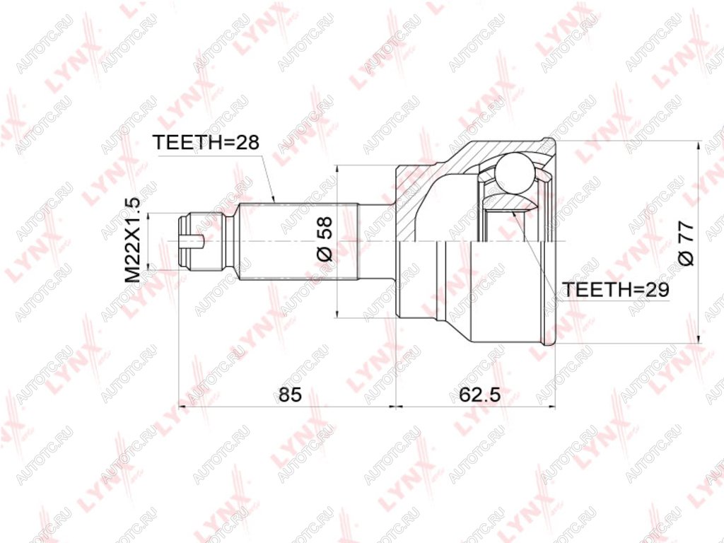 3 289 р. ШРУС наружный SUZUKI SX4 (06-) (1.51.6) LYNX  с доставкой в г. Керчь