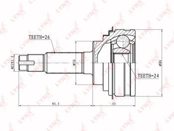 ШРУС наружный TOYOTA Vista (98-03) комплект LYNX