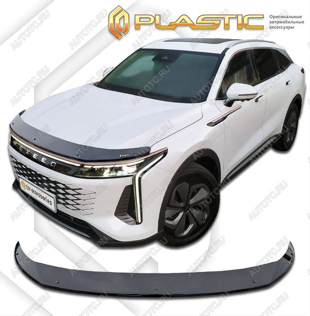 2 559 р. Дефлектор капота (exclusive) CA-Plastic  EXEED RX (2022-2025) (Classic черный)  с доставкой в г. Керчь