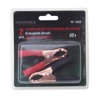 Зажим для зарядки и тестирования аккумулятора 50A в блистере ROCKFORCE