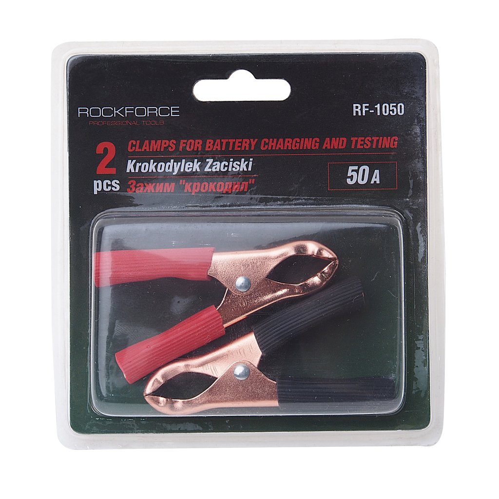 133 р. Зажим для зарядки и тестирования аккумулятора 50A в блистере ROCKFORCE  с доставкой в г. Керчь