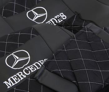 4 999 р. Авточехлы MERCEDES Axor (-12) 1 ремень экокожа-алькантара черные ВИТА ТРАК  с доставкой в г. Керчь. Увеличить фотографию 5