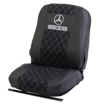 Авточехлы MERCEDES Axor (-12) 1 ремень экокожа-алькантара черные ВИТА ТРАК