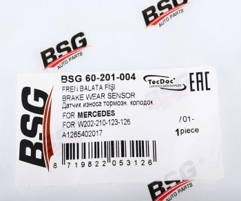 66 р. Датчик износа тормозных колодок MERCEDES C (W202),E (W210),G (W461) передний (1шт.) BSG  с доставкой в г. Керчь. Увеличить фотографию 4