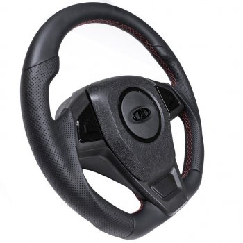6 899 р. Рулевое колесо  autodemic Лада Калина Спорт 2192 хэтчбэк (2014-2018) (анатомическое, в коже)  с доставкой в г. Керчь. Увеличить фотографию 8