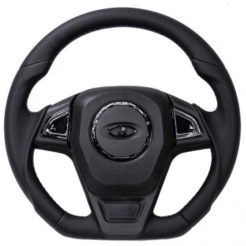 6 899 р. Рулевое колесо  autodemic Лада Калина Спорт 2192 хэтчбэк (2014-2018) (анатомическое, в коже)  с доставкой в г. Керчь. Увеличить фотографию 4