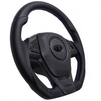 6 899 р. Рулевое колесо  autodemic Лада Калина Спорт 2192 хэтчбэк (2014-2018) (анатомическое, в коже)  с доставкой в г. Керчь. Увеличить фотографию 3